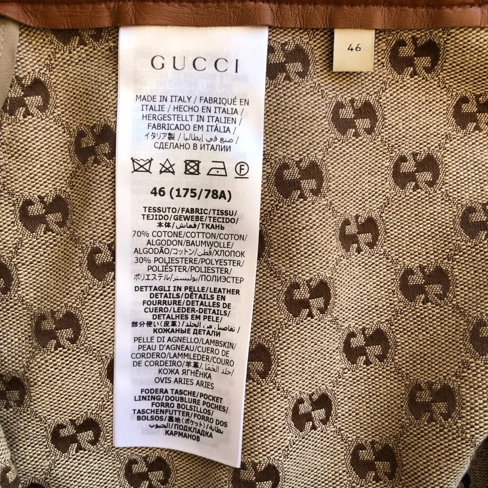 Gucci GG Monogram Canvas/Leather Trim Mini Skirt Camel/Ebony Women's Size 46(L) - Picture 8 of 16
